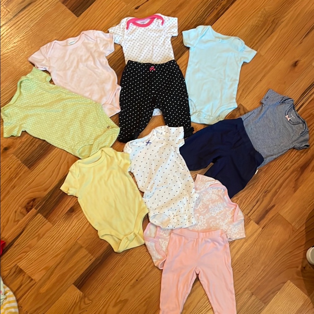 Assorted Baby Onesies and Pants Set